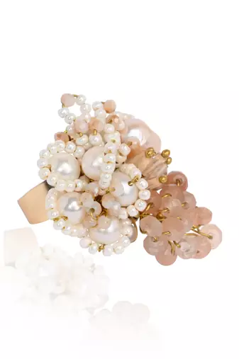 Pearl peach finger rings for women