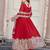 Red embroidered georgette three-piece Anarkali suit 