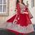 Red embroidered georgette three-piece Anarkali suit 