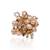 Peach pearl and crystal gold plated ring for all fingers