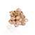 Peach pearl and crystal gold plated ring for all fingers