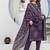 Aaysa floral printed blue round neck pure cotton kurta with trouser & dupatta