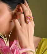 Colourful gold plated adjustable ring