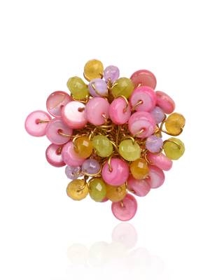 Colourful gold plated adjustable ring 3