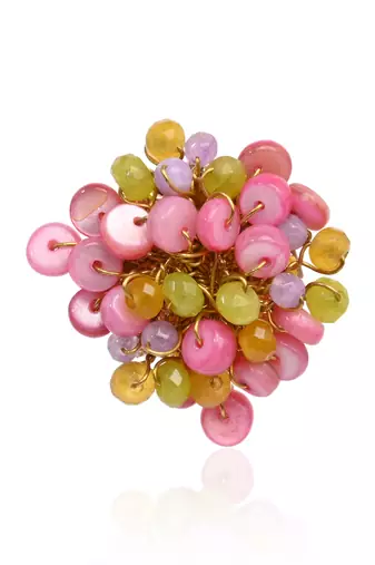 Colourful gold plated adjustable ring