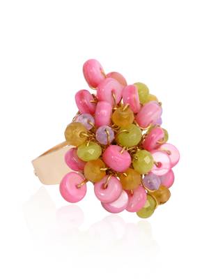 Colourful gold plated adjustable ring 4