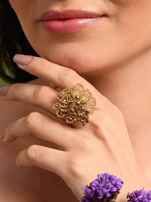 Gold plated golden adjustable ring 1