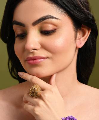 Gold plated golden adjustable ring 2