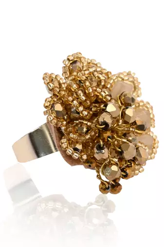 Gold plated golden adjustable ring