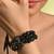 Black and grey cocktail adjustable handmade bracelet for women