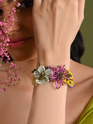 Colourful crystal adjustable bracelet for wedding 1