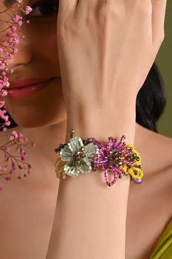 Colourful crystal adjustable bracelet for wedding