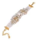 Gold plated colourful stone adjustable bracelet for weddings