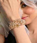 Fresh water pearl floral bracelet