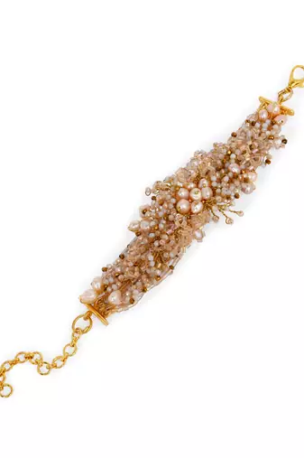 Fresh water pearl floral bracelet