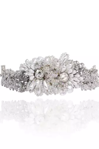 Silver plated pearl festive bracelet