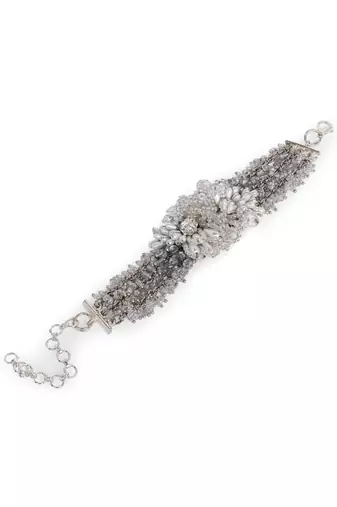 Silver plated pearl festive bracelet