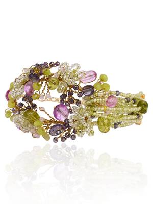 Green mehendi stone beaded bracelets 3