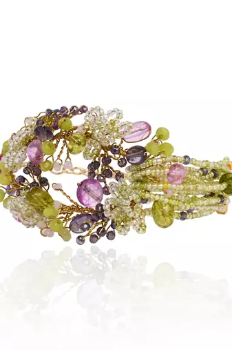 Green mehendi stone beaded bracelets
