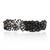 Jet black stone crytal silver plated cocktail choker necklace