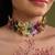 Colourful crystal classic floral choker gold plated