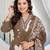 Chiku Floral Embroidered Round Neck Pure Cotton Kurta With Trouser & Dupatta