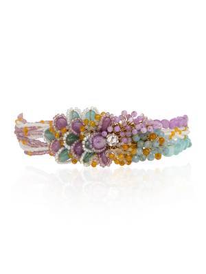 Colourful stone neckpiece for haldi mehendi wedding 3