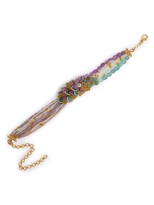 Colourful stone neckpiece for haldi mehendi wedding 4