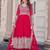 Pink embroidered georgette three-piece Anarkali suit 