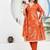 Orange Floral Printed Round Neck Pure Cotton Kurta With Trouser & Dupatta