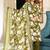 Aaysa floral printed green round neck pure cotton kurta with trouser & dupatta