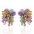 Multicolour round floral stone earrings