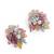 Colourful crystal button earrings for haldi mehendi wedding