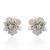 Silver plated white floral stone earrings