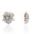 Silver plated white floral stone earrings