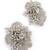 Silver plated white floral stone earrings