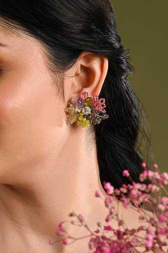 Colourful stone studs indian wedding jewelry