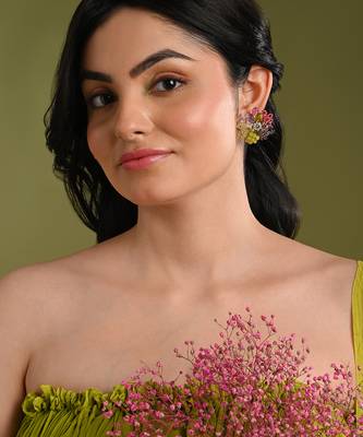 Colourful stone studs indian wedding jewelry 2