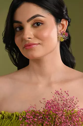 Colourful stone studs indian wedding jewelry