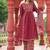 Maroon Floral Embroidered Round Neck Pure Cotton Kurta With Trouser & Dupatta