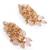 Peach stone oval shape earrings with pink crystal