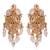Peach stone oval shape earrings with pink crystal