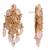 Peach stone oval shape earrings with pink crystal