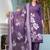 Aaysa floral printed blue round neck pure cotton kurta with trouser & dupatta