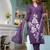 Aaysa floral printed blue round neck pure cotton kurta with trouser & dupatta