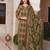 Green Floral Printed Round Neck Pure Cotton Kurta With Trouser & Dupatta