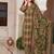 Green Floral Printed Round Neck Pure Cotton Kurta With Trouser & Dupatta