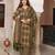 Green Floral Printed Round Neck Pure Cotton Kurta With Trouser & Dupatta