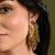 Wedding gold plated golden ethnic long earrings