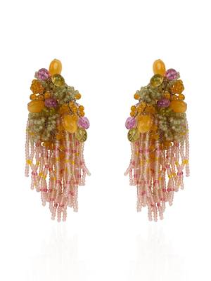 Mulicolour stone wedding long earrings 3